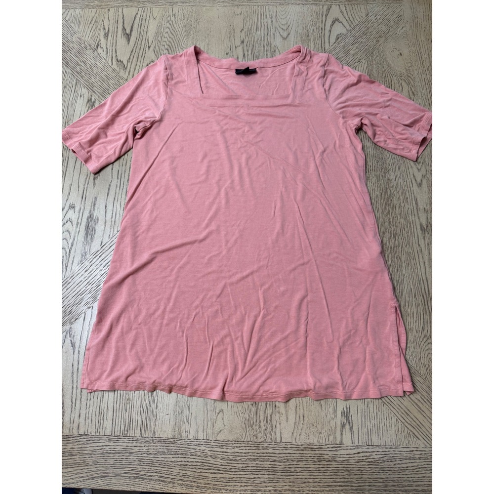 J.Jill Wearever Collection Small Peach Square Neck Elbow Sleeve Top